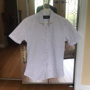 Topman White Short Sleeve Button Down Skinny Fit